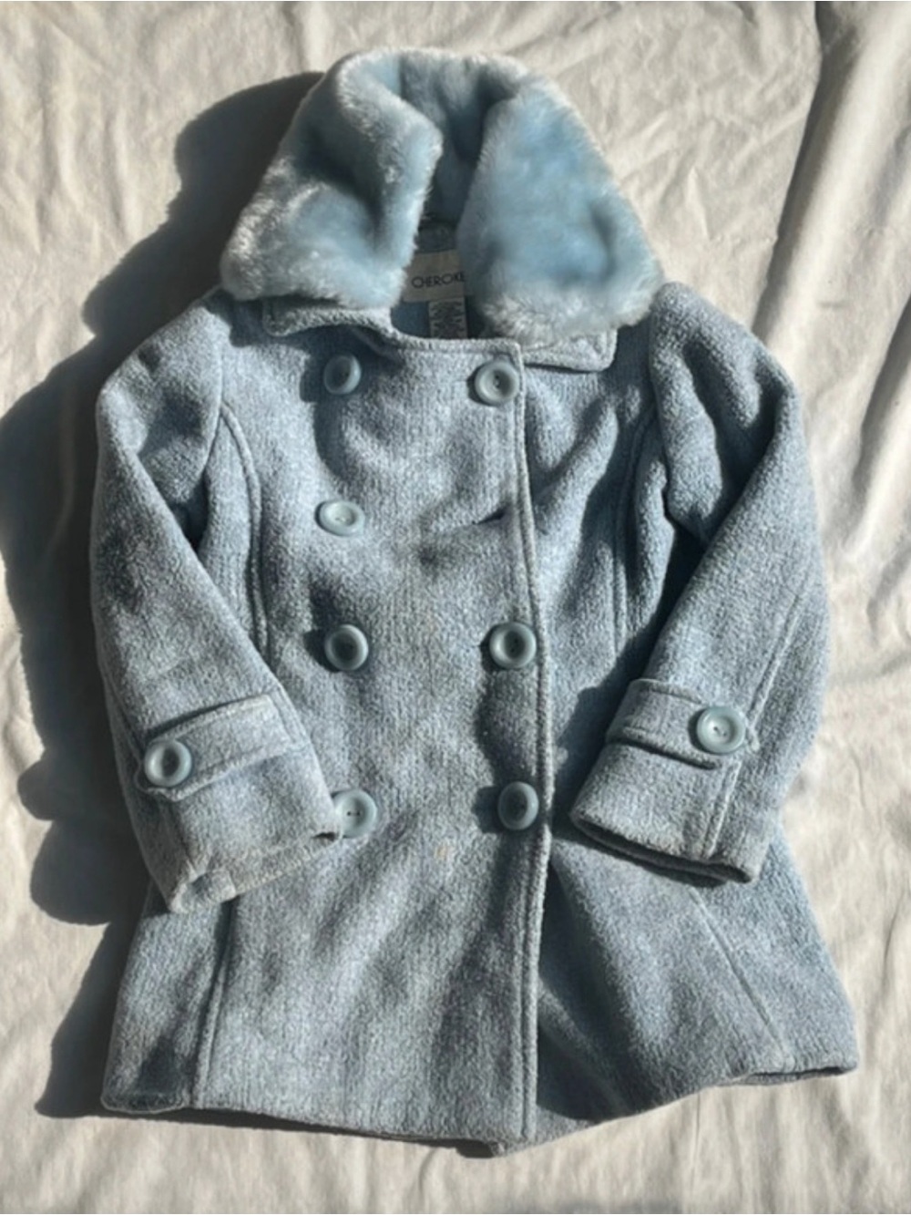 Girls' Baby Blue Peacoat